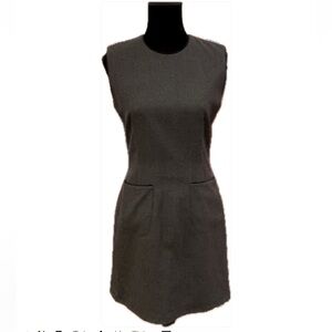 Susie Tompkins gray sleeveless dress.